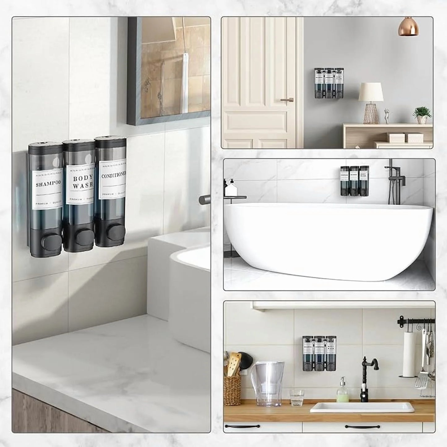 Wall-Mounted Soap Dispenser Set