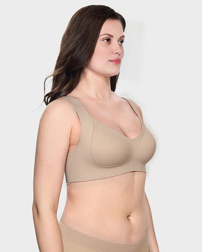 ️Women's Ribbed Push Up Adjustable Wireless Bra