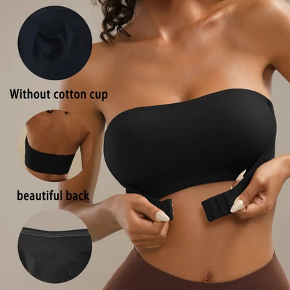 Front Closure Wireless Seamless Bandeau Bra