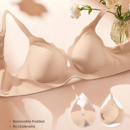 Women Water Drop Hollow Scalloped Flowers V Neck Bras
