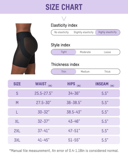 High-waisted shaping shorts with pleated center seam and elastic band