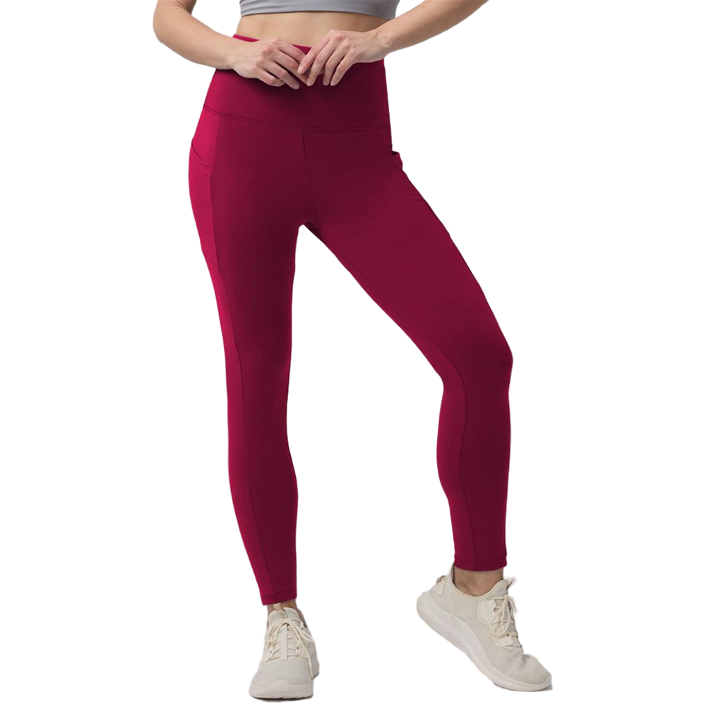 High Waisted Warm Wool Lined Tight Pants With Pockets