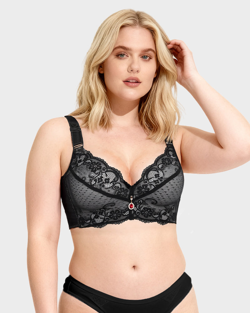 Lace Underwire Padded Push Up Bra
