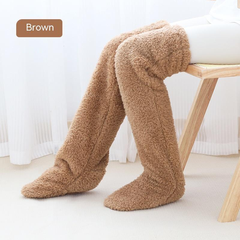 High Fuzzy Long Socks Winter Warm Cold Leg Knee Joint