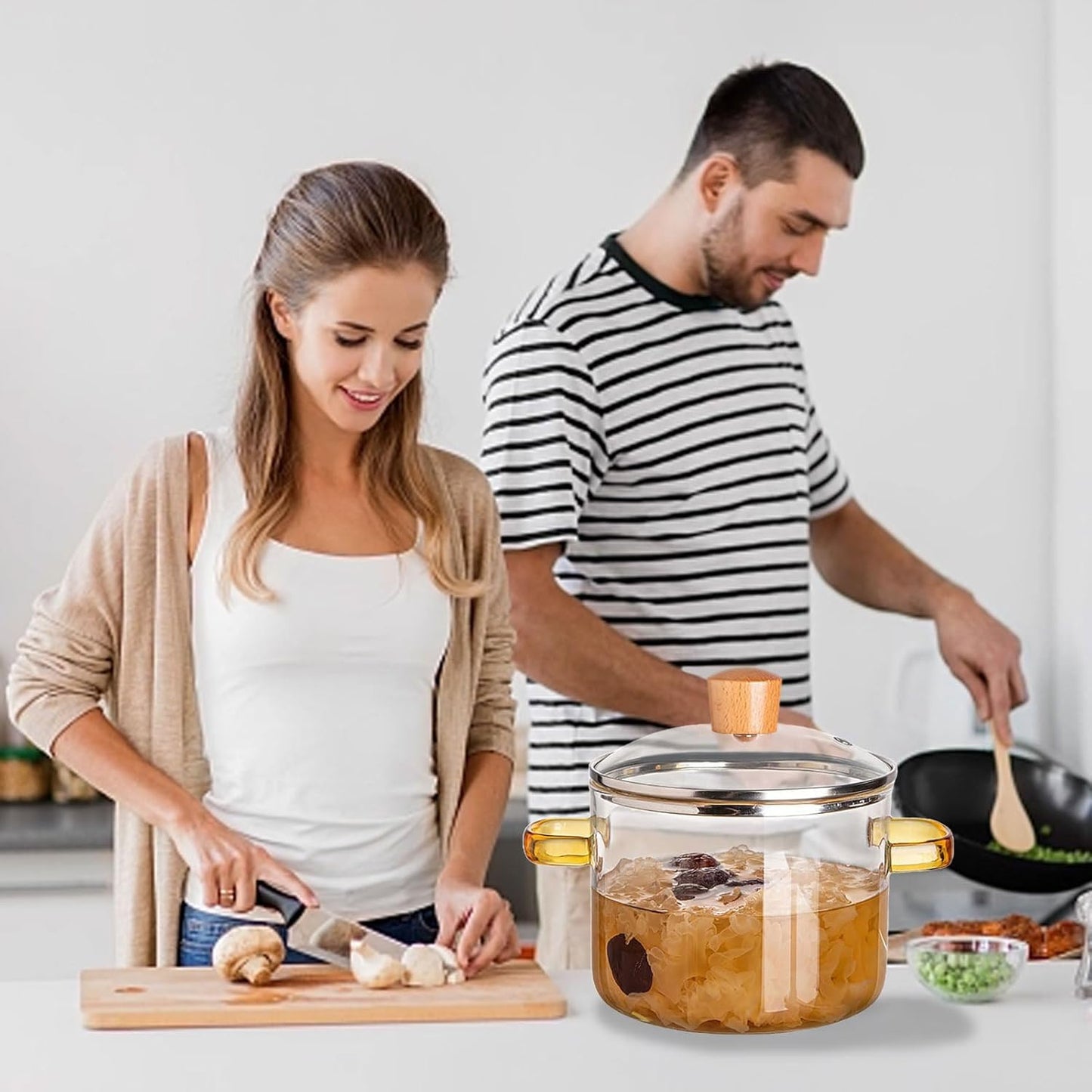 Clear Glass Simmer Pot with Lid