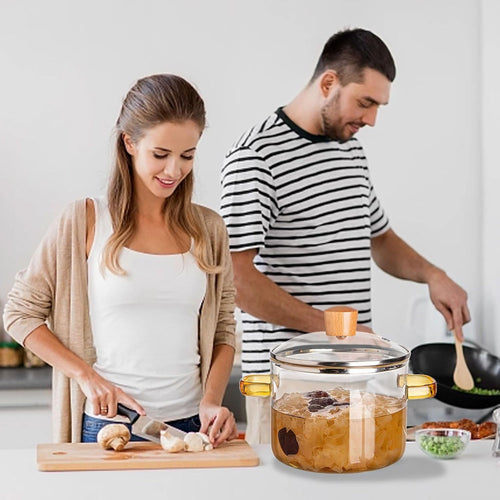 Clear Glass Simmer Pot with Lid