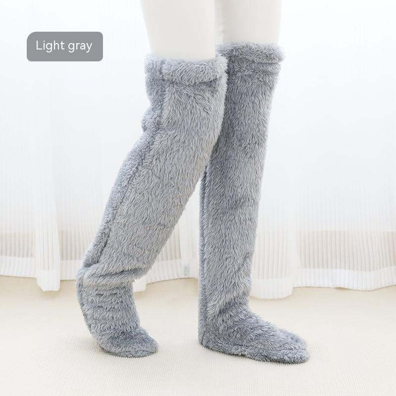 High Fuzzy Long Socks Winter Warm Cold Leg Knee Joint