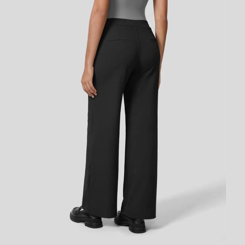 High-Waist Straight-Leg Work Pants Set