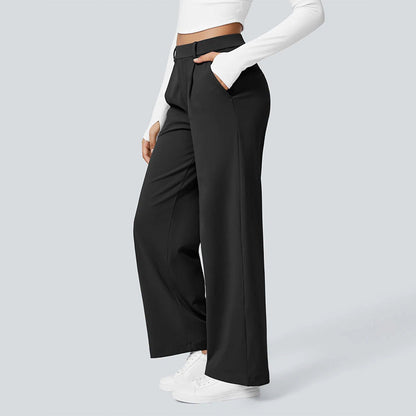 High-Waist Straight-Leg Work Pants Set