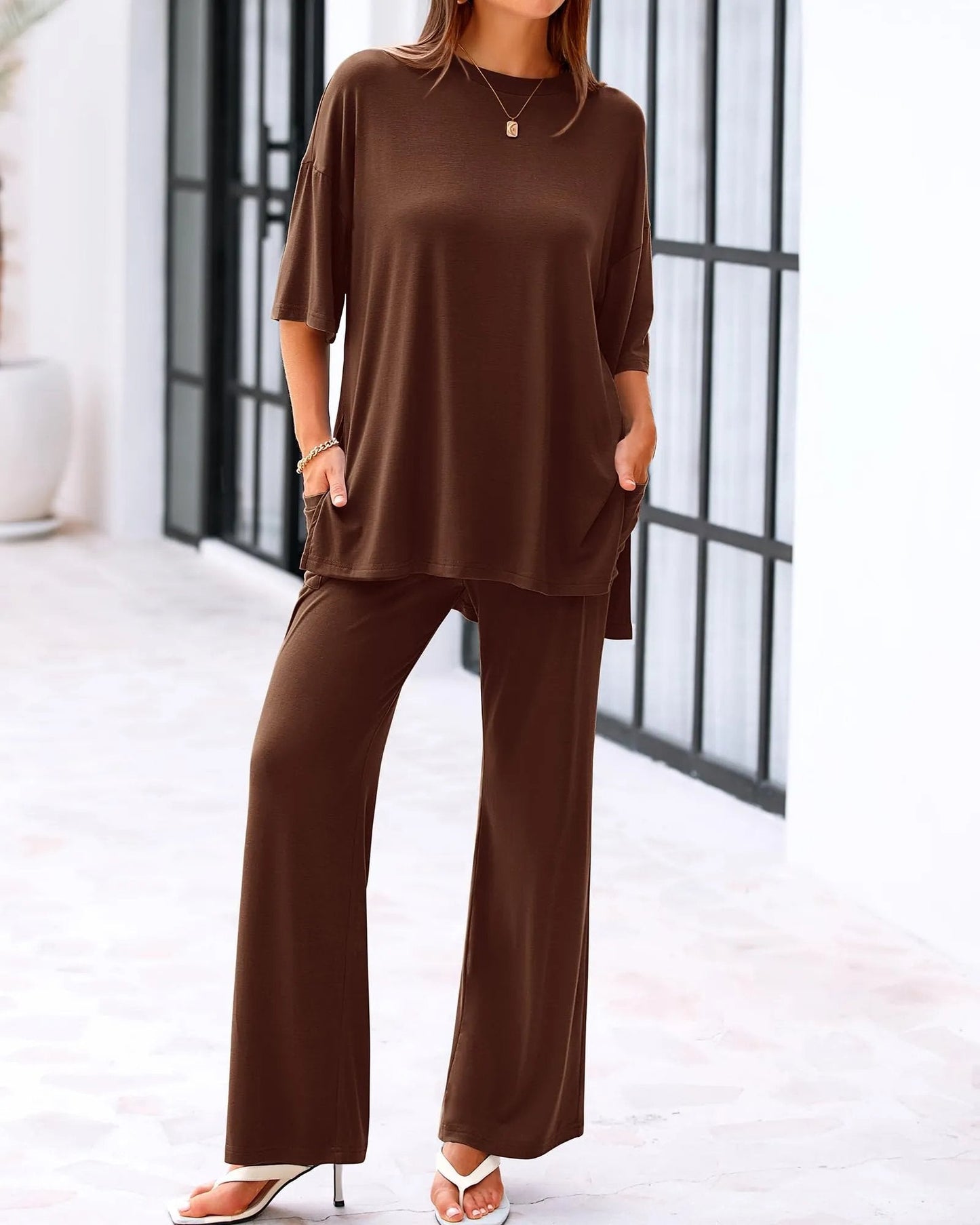 Casual Loose 2-Piece Top & Pants Set