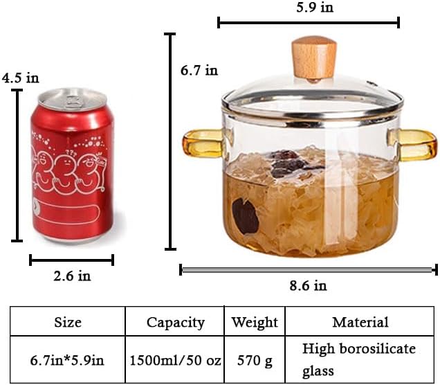 Clear Glass Simmer Pot with Lid