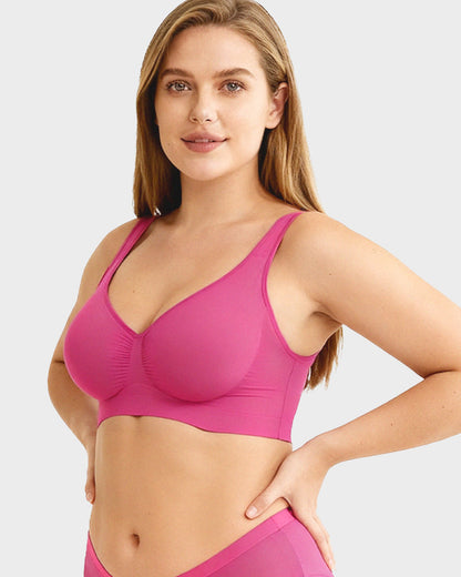 Wide Shoulder Strap Wireless T-Shirt Bra