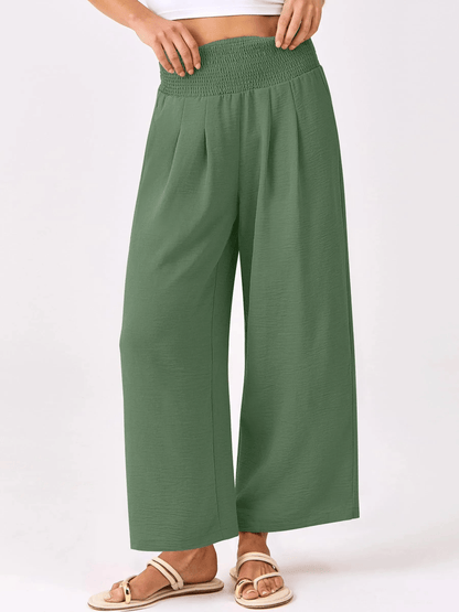 Women's Smocked Waist Wide Leg Palazzo Pants