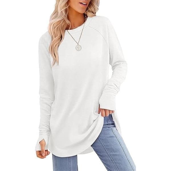 Women's Thumbhole Round Neck Long Sleeve