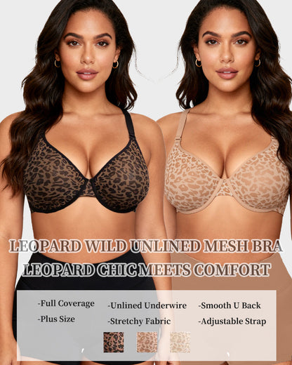 Sexy Sheer Zebra Mesh Underwire Bra