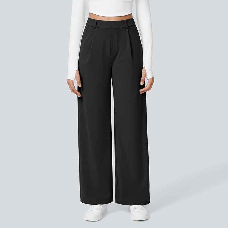 High-Waist Straight-Leg Work Pants Set