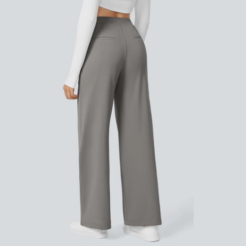 High-Waist Straight-Leg Work Pants Set