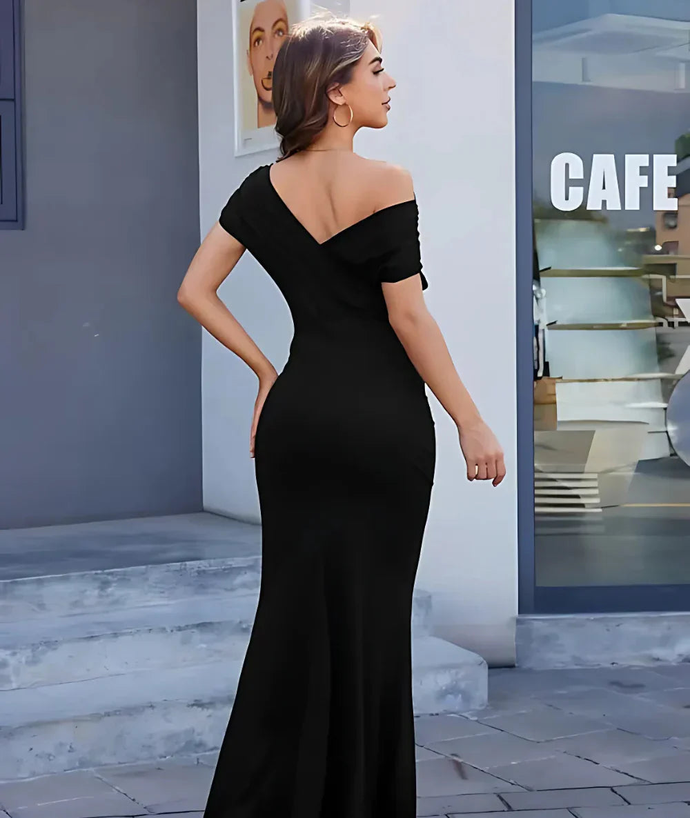 Shoulder Bodycon Maxi Dress