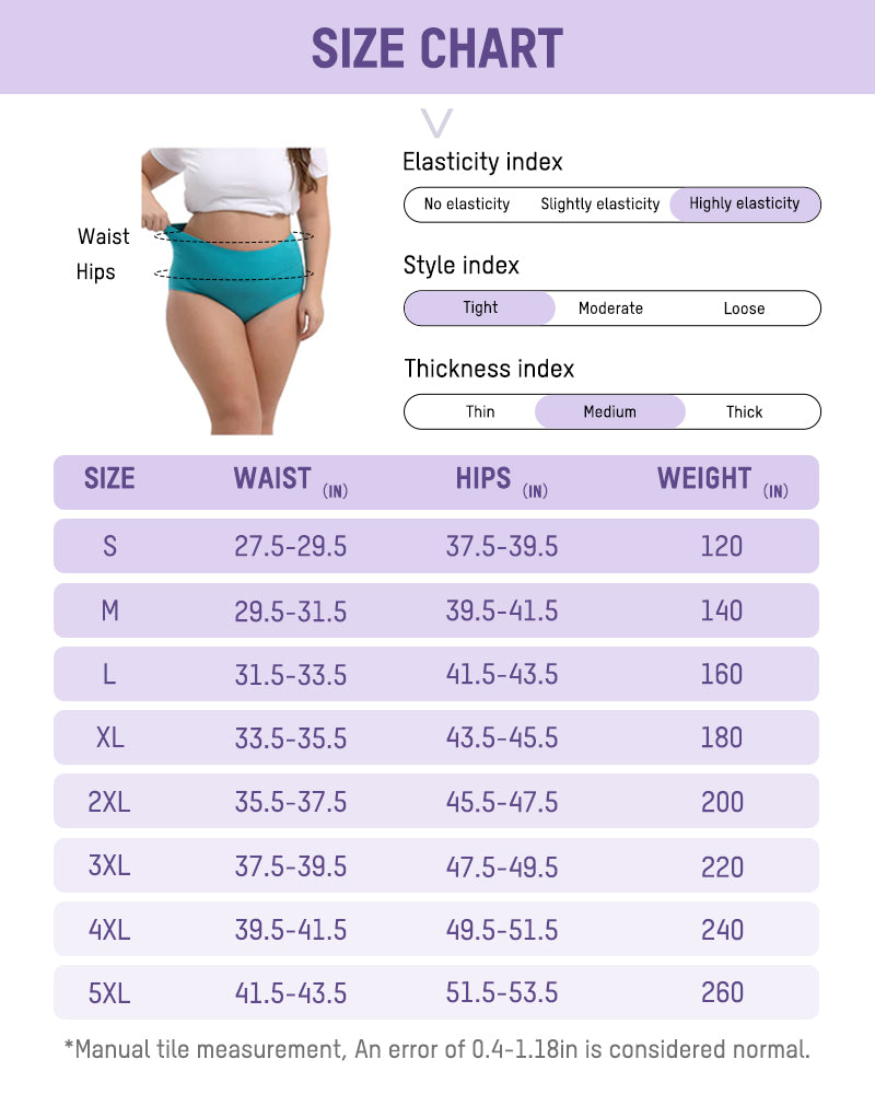 High-Waisted Full Coverage Cotton Briefs(4 pack)