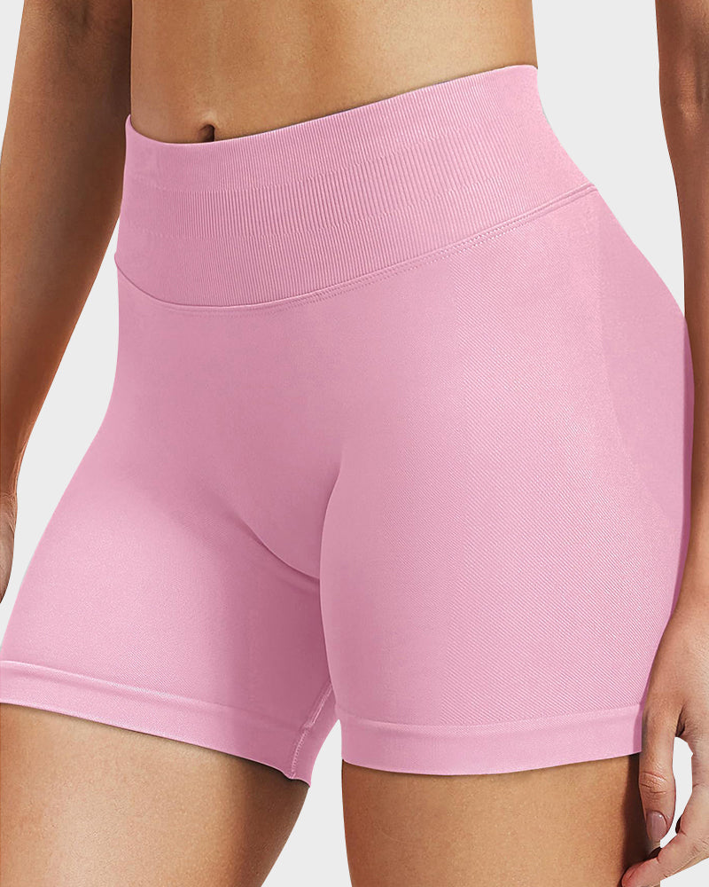 Sculpting High-Waist Seamless Shorts with Scrunch Butt Lift