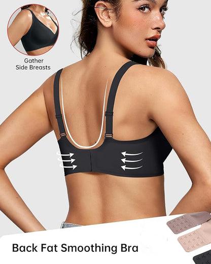 Seamless Deep V Push-Up Wireless Bra