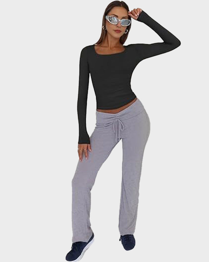 Slim-Fit Square-Neck Crop Top