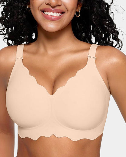 Soft Full Coverage Scalloped Wireless Jelly Bra